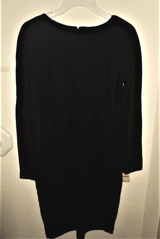 Vintage Adrienne Vittadini Black Dress 100% Cotton Size Petite