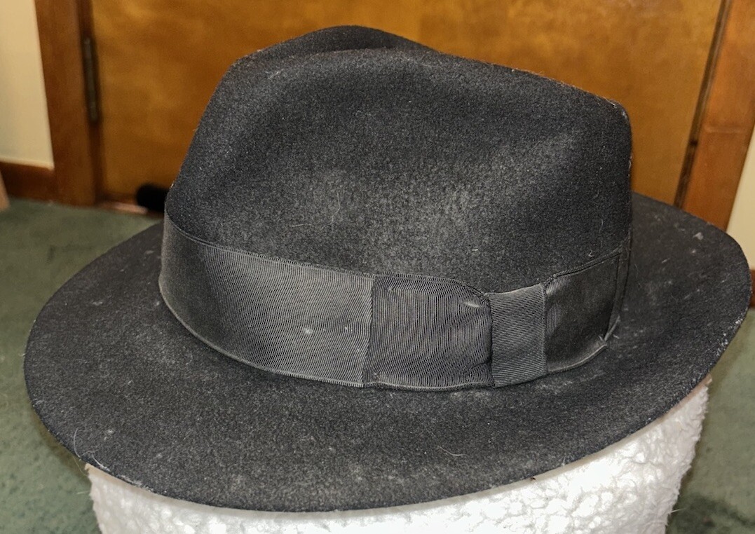 3 Men’s Fedoras-Solid Black, Houndstooth, Plaid-V… - image 4