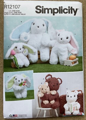 Stuffed Animals - Bunnies and Bears - SIMPLICITY R12107 Sewing Pattern ...