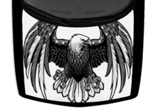 Patriotic Bald Eagle Truck Hood Wrap Vinyl Car Graphic Decal Grayscale 58