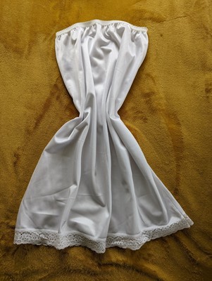 Gemsli Classica Nylon Half Slip With Tiny Lace HK300 - White M-26