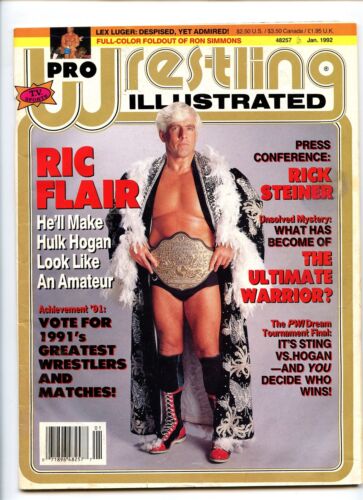 PRO WRESTLING ILLUSTRATED MAGAZINE 1/92 RIC FLAIR ULTIMATE WARRIOR RON SIMMONS  - Picture 1 of 3