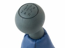 Für Fiat Doblo I 00-09  Schaltknauf Schaltmanschette BLAU GRAU 5-Gang
