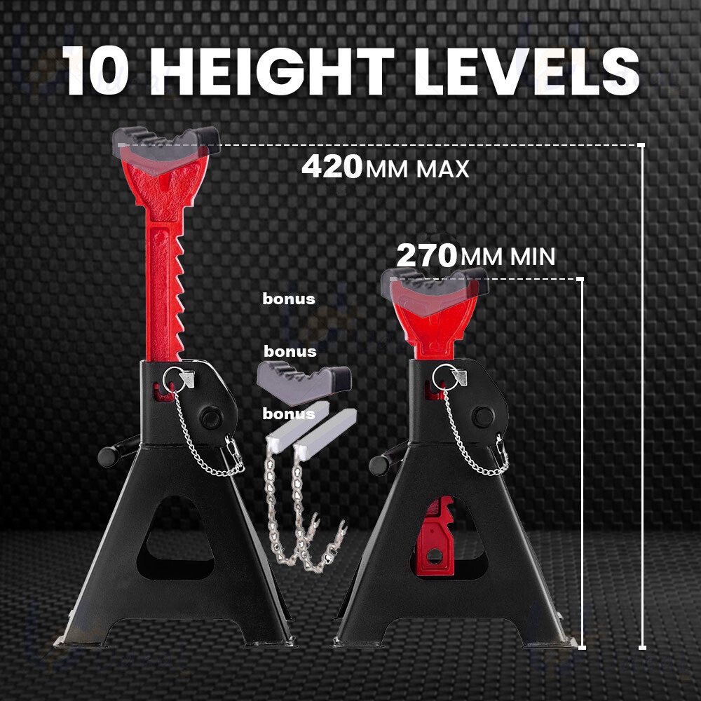 2X VEVOR 3000KG Automotive Car Jack Axle Stands Floor Auto Heavy Duty