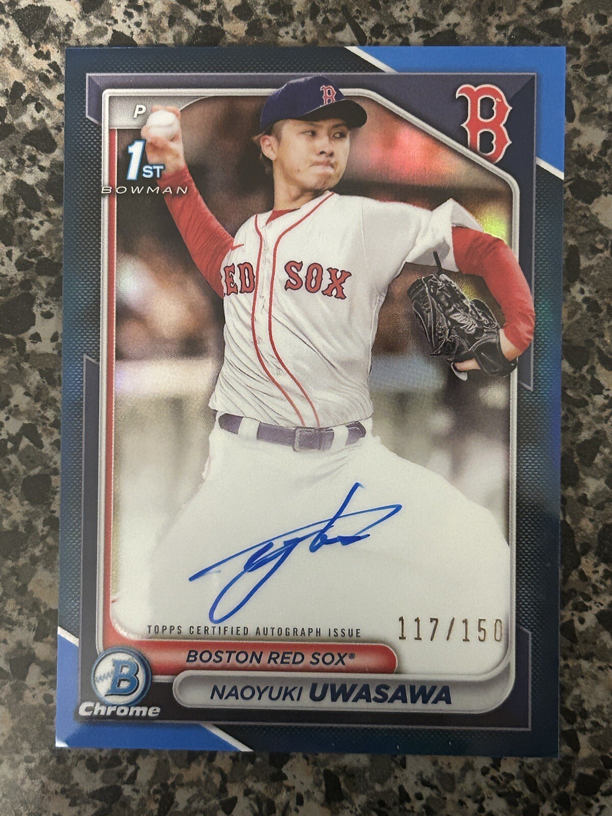 2024 Bowman Chrome Naoyuki Uwasawa 1st Bowman Auto Blue Refractor Parallel /150