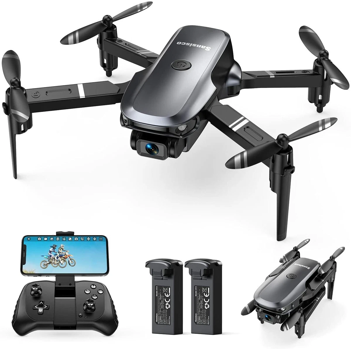 Sansisco D15 Mini Drone 1080P HD Camera Wifi Remote Control Foldable  Quadcopter