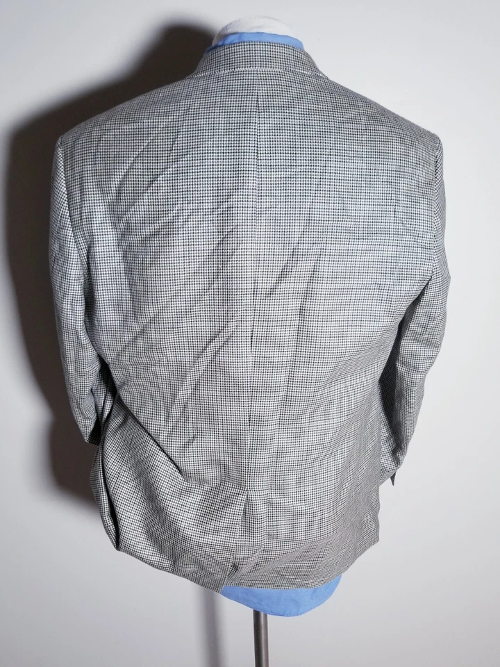 Blazer de tweed 42S Ralph Lauren rosa roxo xadrez lã de seda jaqueta casaco esportivo - Imagem 4 de 4