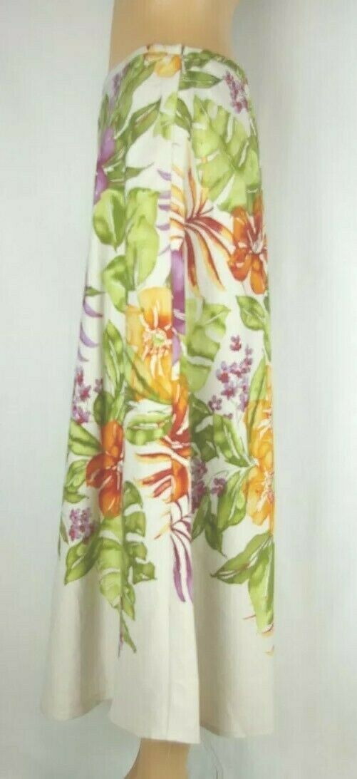 Talbots Petites Multi- Colored Flat Front Floral … - image 3