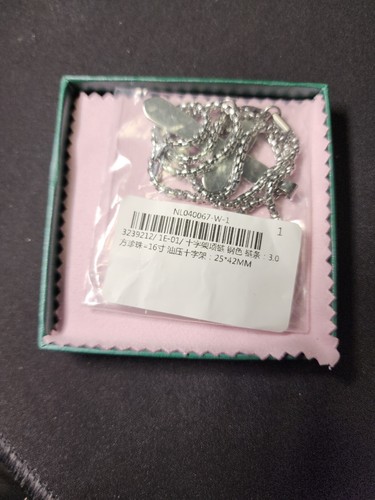 Ursteel Collana con Croce a Strati per Uomo, Collana con Croce Nera (16 Pollici) - Foto 4 di 4