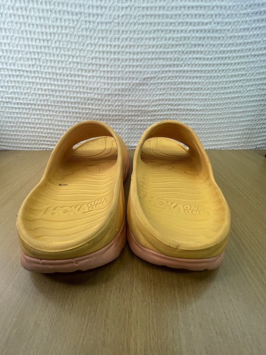 Hoka Ora Recovery Slide Amber Yellow Shell Coral Orange Mens  display picture 3
