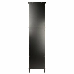 Alps Tall Cabinet with Glass Door and Drawer Black | eBay