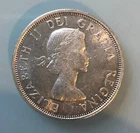 1961 Canadian Silver 50-Cent Half Dollar Coin Queen Elizabeth II