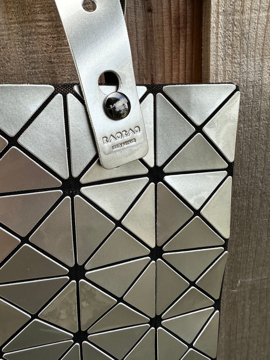 BAO BAO ISSEY MIYAKE PRISM TOTE BAG purse SILVER 
