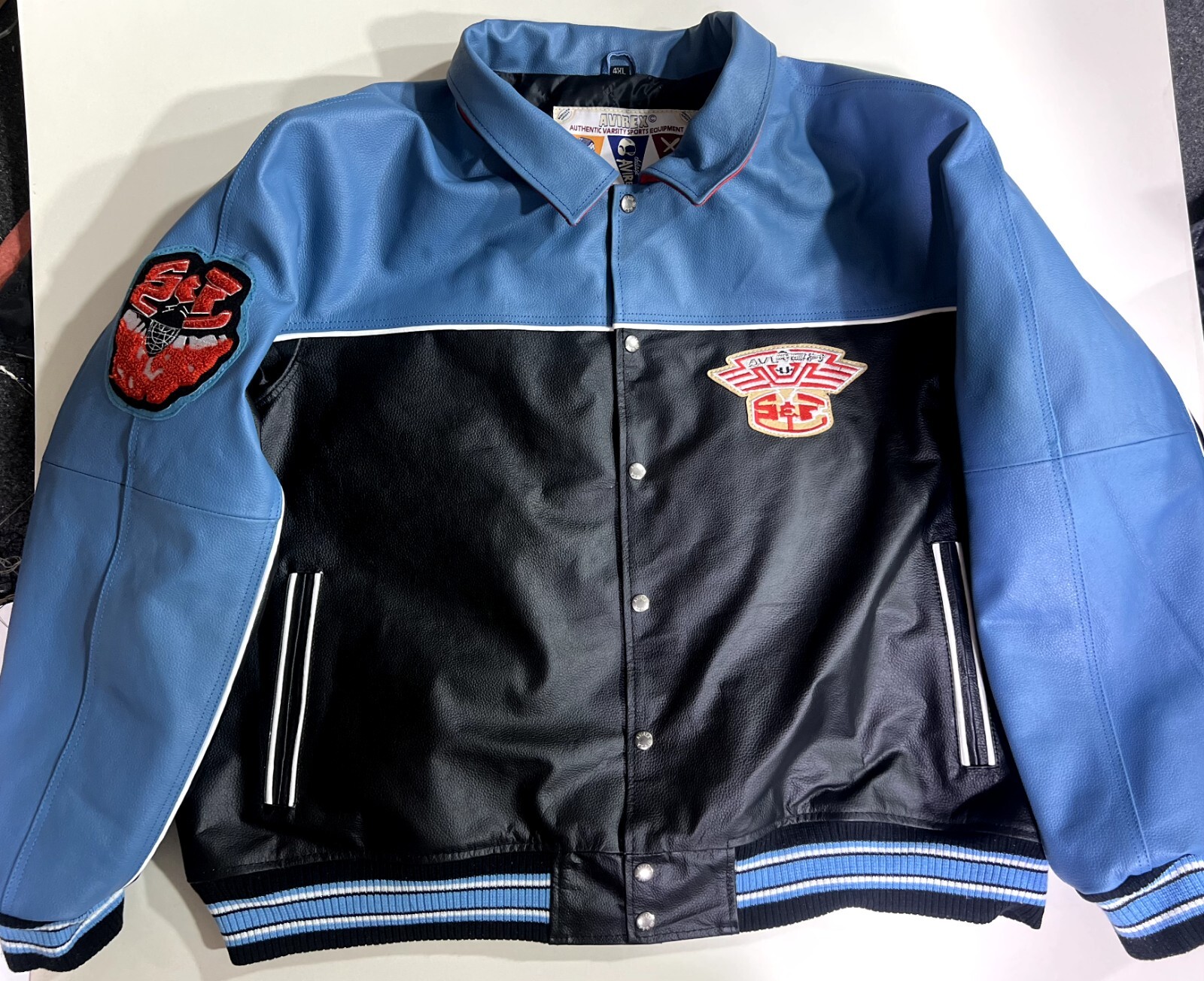 Vintage Avirex Leather Varsity Jacket Holy Grail 100% Genuine Leather USA Rare