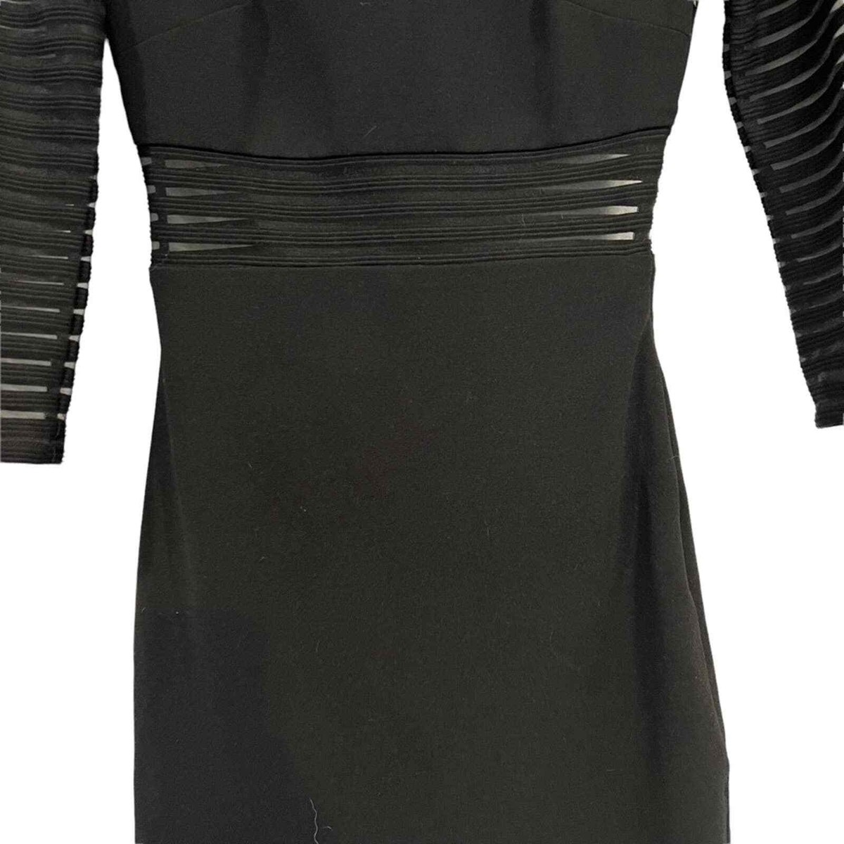 knee length dresses for ladies Mesh Contrast Bodycon Dress S / Black / 03384 main image 0