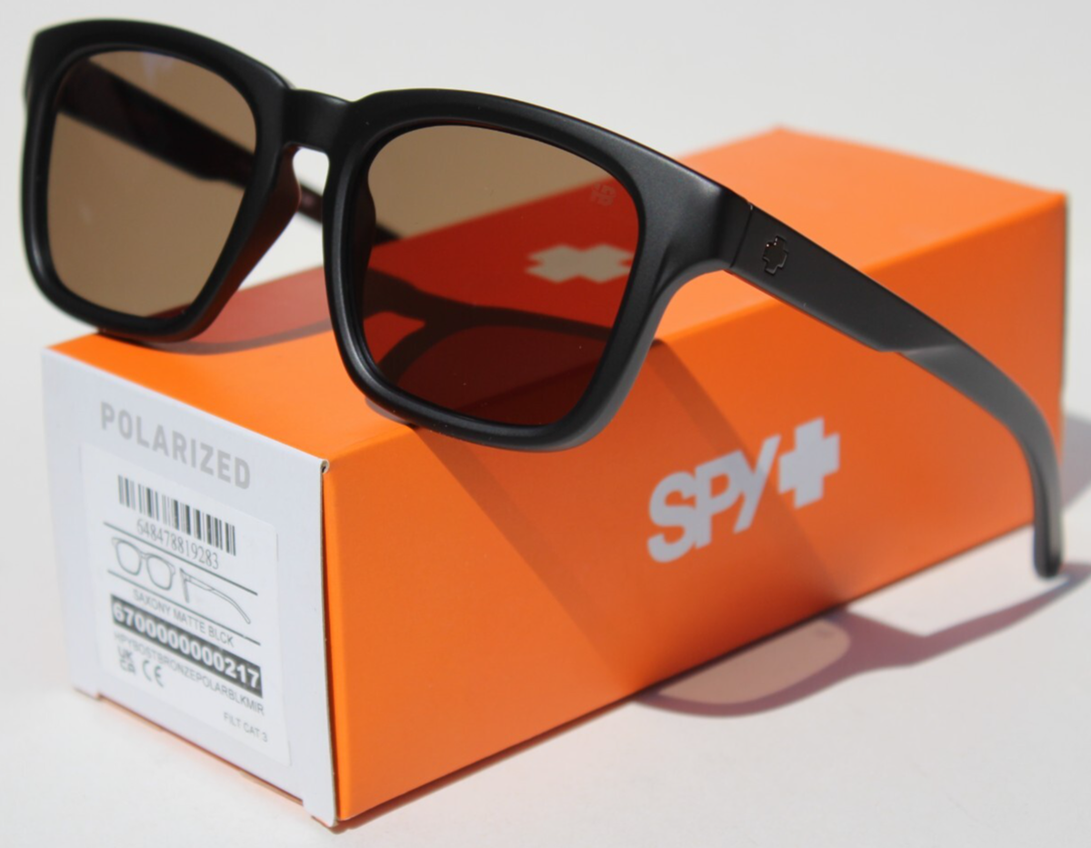 SPY OPTICS Saxony POLARIZED Sunglasses Matte Black/Happy Boost