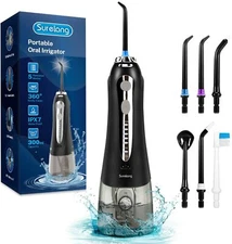 Cordless Water Flosser 350ML Dental Oral Irrigator Rechargeable 5 Cleaning Modes