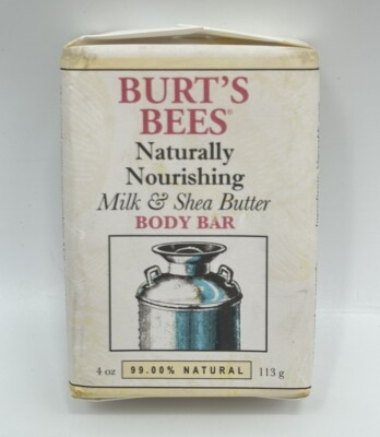Burts Bees Naturally Nourishing Milk & Shea Butter Body Bar, 4 oz, 99% Natural