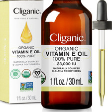 Cliganic Organic Pure Vitamin E Oil for Skin, Hair  Face, Naturally Sourced