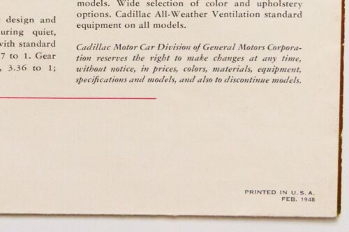 1948 Cadillac Brochure Series Sixty One Series Sixty Two - Picture 4 of 10