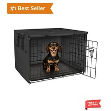 Universal Fit Black Dog Crate Cover 24" - Breathable  Weather-Resistant