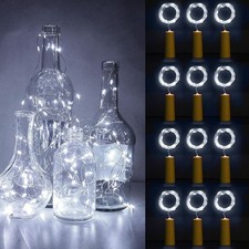 Bottle Lights, 12 Pack String Lights Wine Light with Cork, 2M 20 Leds Copper Wir