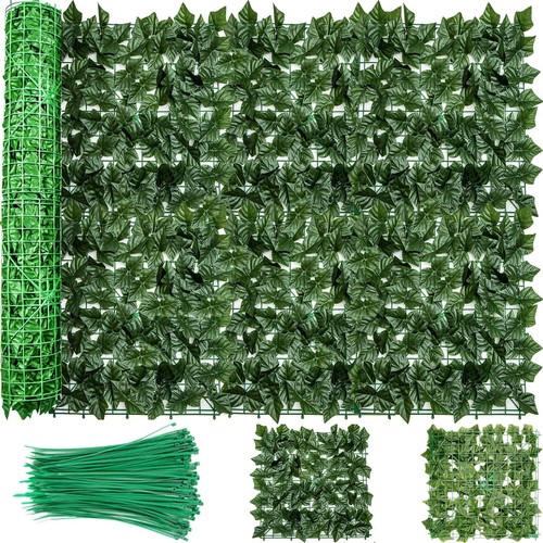 Artificial Ivy Privacy Fence Screen - 99x60in Faux Ivy Privacy Screen for Gar...