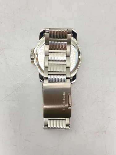 POLICE 12221J Quartz Analog Navy Silver Bold Wide Band Excellent JAPAN - Picture 5 of 6