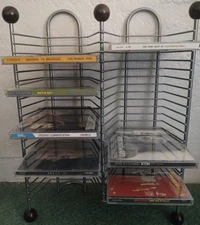 CD Storage Tower Rack - 40 Disc Holder Metal Wire Organizer