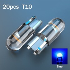 20pcs Blue Light Bulb Led W5w Car Trunk Interior Map License Plate T10 194 168