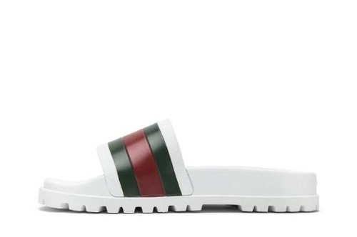 Gucci Web Men's Slide Sandal - White, 7