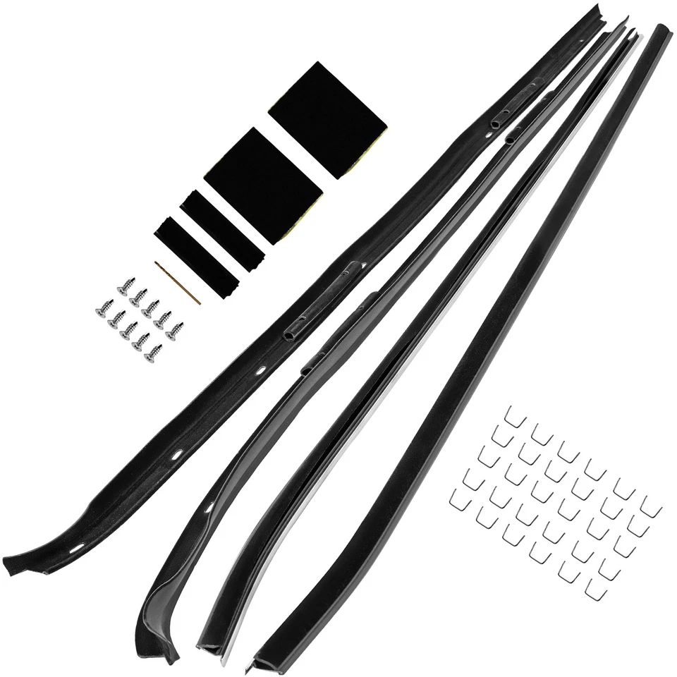 4Pcs Left & Right Weather Stripping Kit for Chevy Camaro 70-81 Pontiac Firebird - Imagem 4 de 4