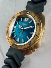 Reloj de buceo automático Bronze Turtle - Movimiento Seiko NH35 - laguna azul marino