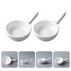 2pcs Saucer Plates With Handle Seasoning Plates Condiment Plates Home Supply