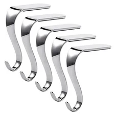 Sunshane Pieces Christmas Stocking Holders Mantel Hanger Hooks Xmas 5 Silver