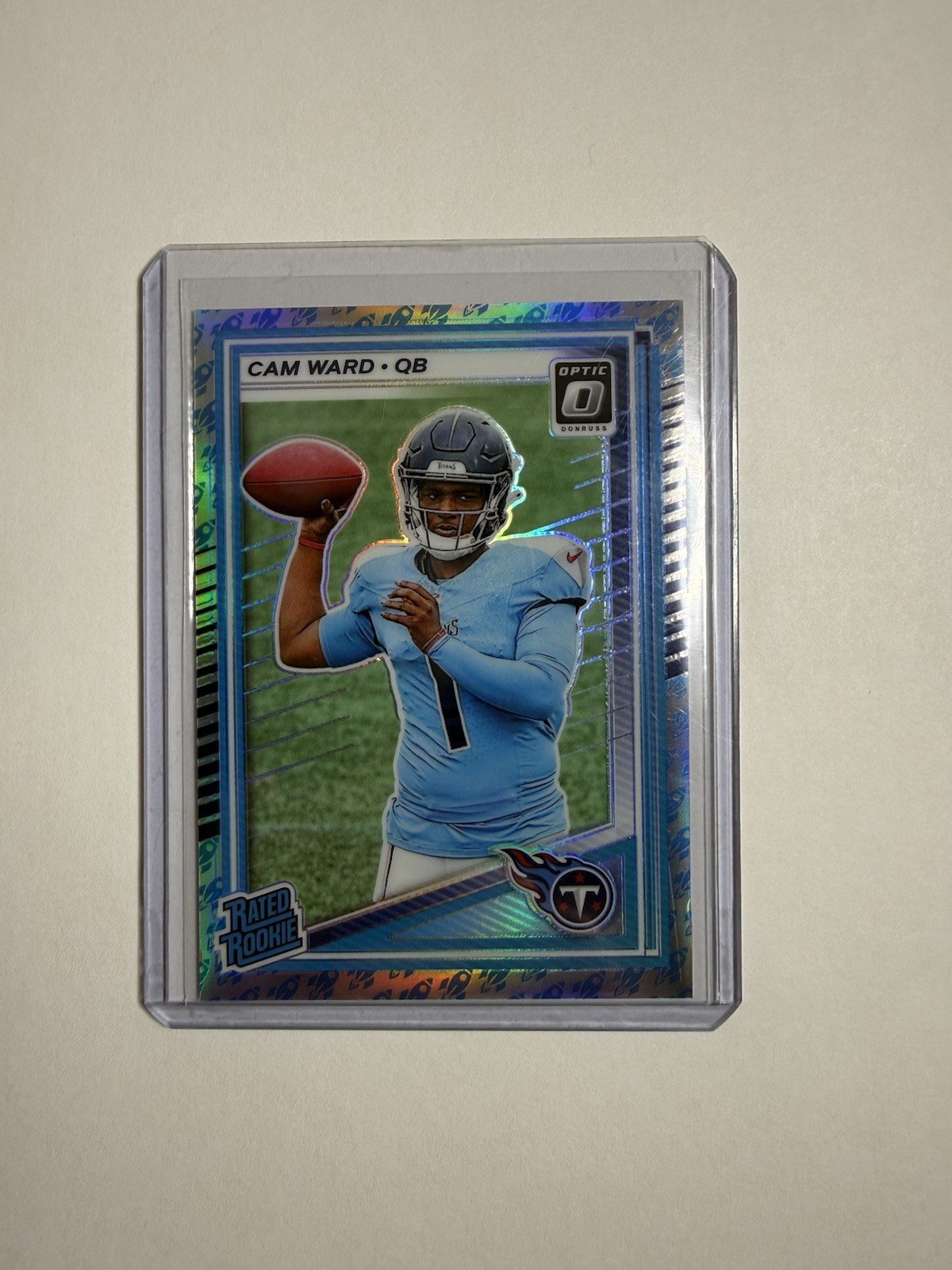 2025 Panini Donruss Optic Rated Rookie ROCKET Prizm #293 Cam Ward Titans