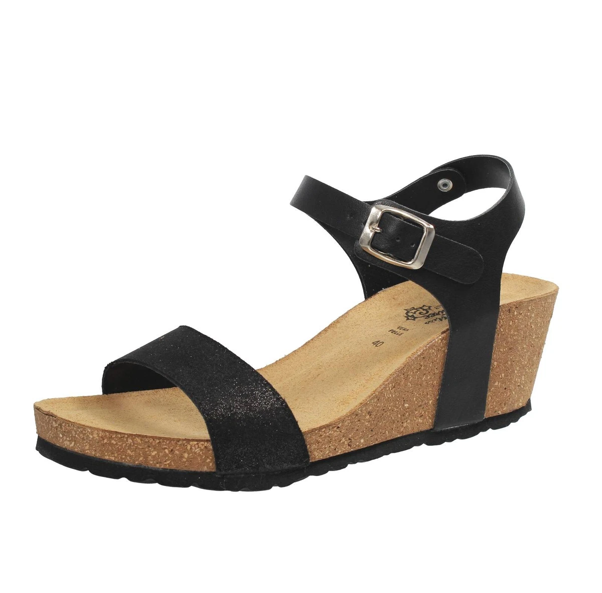 LaoZan Sandali Donna Perline Boemia Scarpe Con Zeppe Infradito Spiaggia Clip Toe, Nero, FR38.5 / Étiquette 38