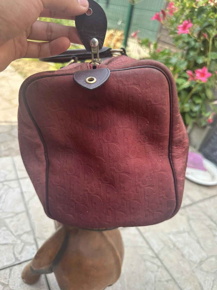 Sac Dior Boston vintage oblique - couleur bordeaux - Photo 3/4