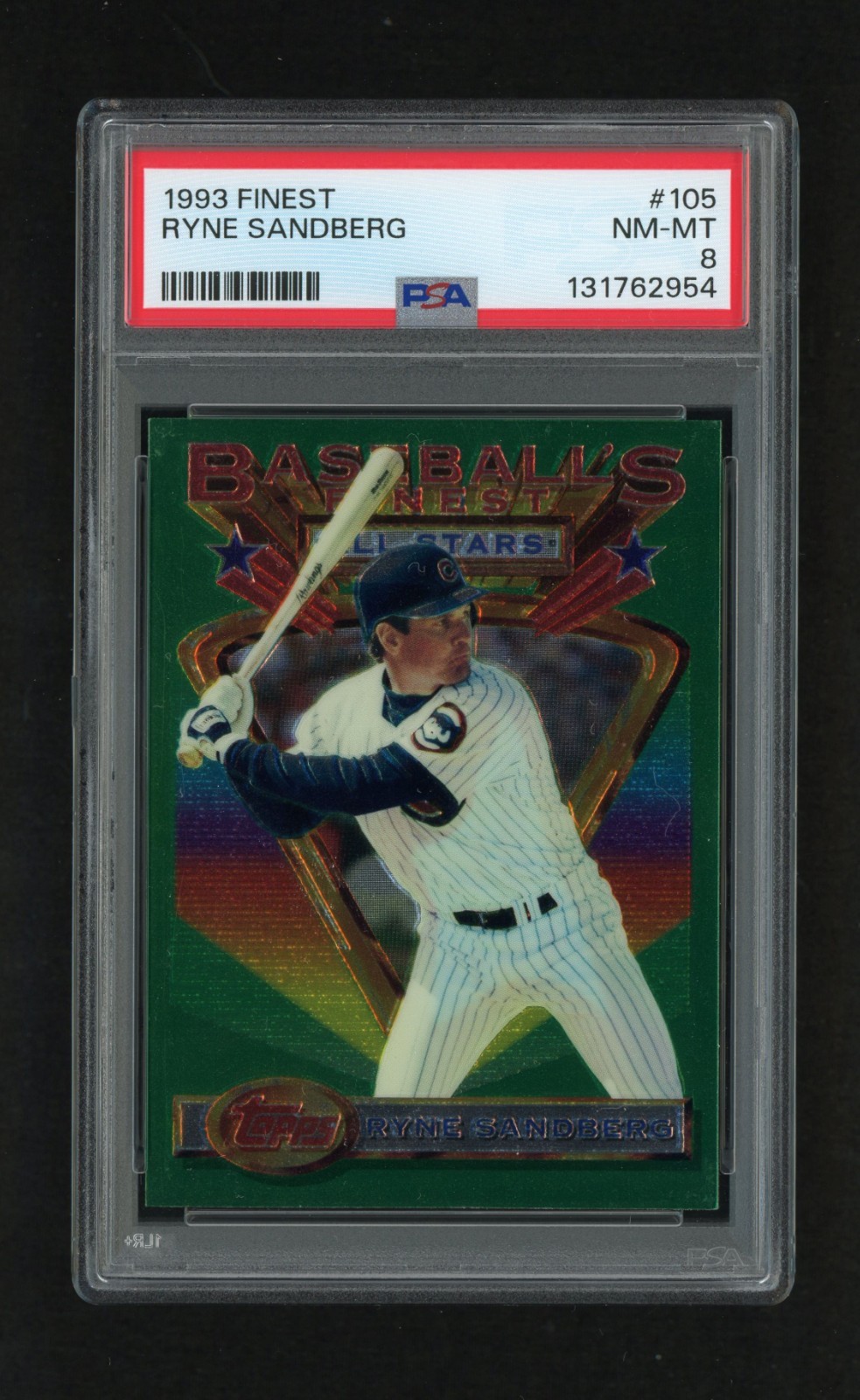 1993 Topps Finest RYNE SANDBERG Card #105 Graded PSA 8 NM-MT All-Stars Cubs HOF