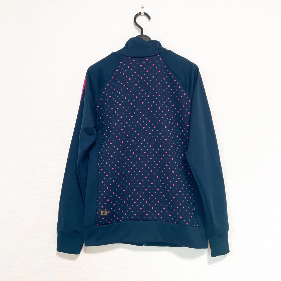 Adidas Activewear Jersey Chaqueta Lunares Pista Y2K Talla L Azul Marino Cremallera Completa Grunge Foto 2 de 4