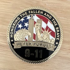 9-11 Never Forget First Responders Challenge Coin Hollywood Burbank Fire Police