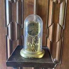 Schatz Quartz Uhr Pendule Horloge Kamin/Tischuhr Vintage Messing Pendel ca. 30cm