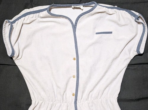 Abito da hostess donna vintage Leslie Fay grigio piqué mod navy taglia small - Foto 6 di 19
