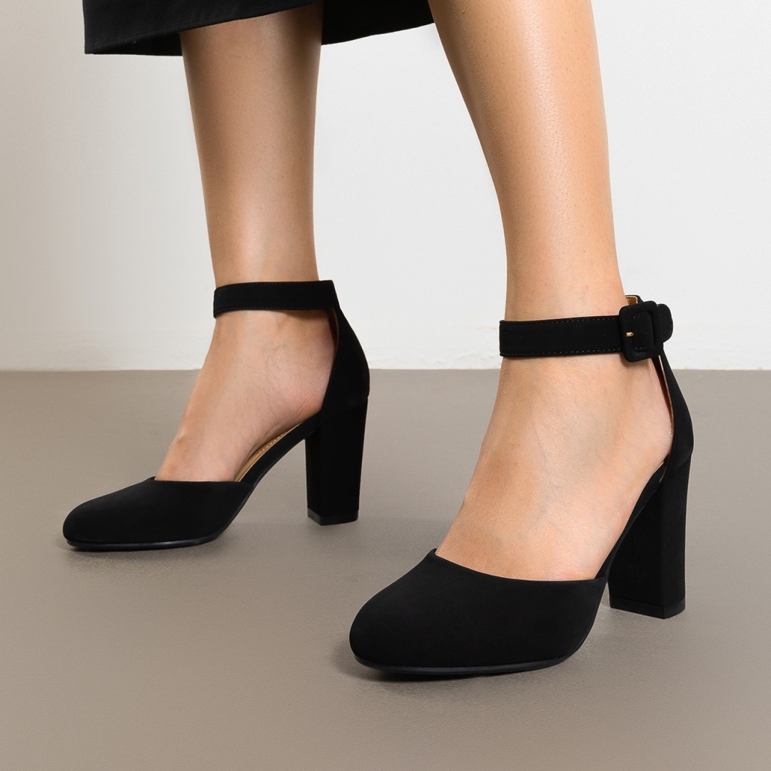 Women High Heel Closed Toe Chunky Heel Wedding Pumps Shoes Dress