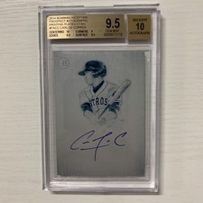 2014 Bowman Inception Carlos Correa Auto Printing Plate Cyan 1/1 BGS 9.5 Auto 10