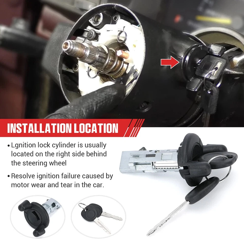 Interruptor de llave de encendido cilindro y cerradura de puerta con juego de 2 llaves para camioneta Chevy GMC EE. UU. Foto 3 de 4