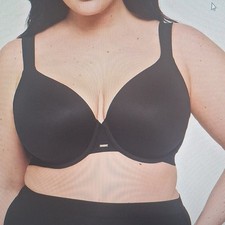 Womens Underwired T-Shirt Bra Black 44C Wide ...