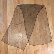 vintage nylon black hair neck scarf retro sheer 54" x 15" rectangle