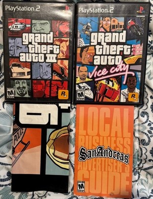 Grand Theft Auto PS2 Bundle GTA 3 & Vice City Untested All Posters + Additional