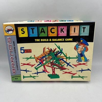 Vintage Stack It Build & Balance Spiel komplett Familie Geschicklichkeit Balancing Set 